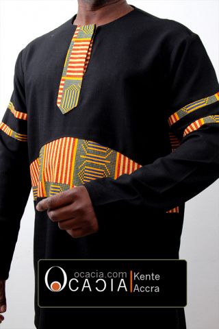 African Kente mens African shirt Ghana
