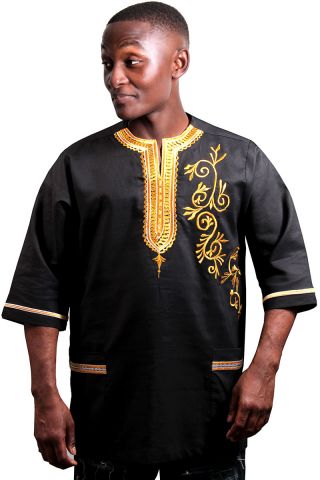 African Floral Men's Dashiki Linen African Fashion Tops