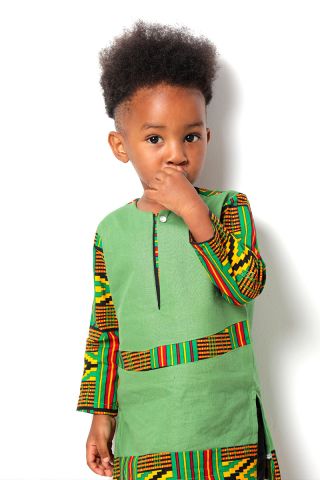 Khalid Shahadah Kente African Boys Shirt